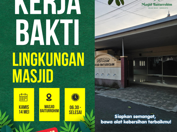 Kerja Bakti Kebersihan Lingkungan Masjid 14 Mei 2026