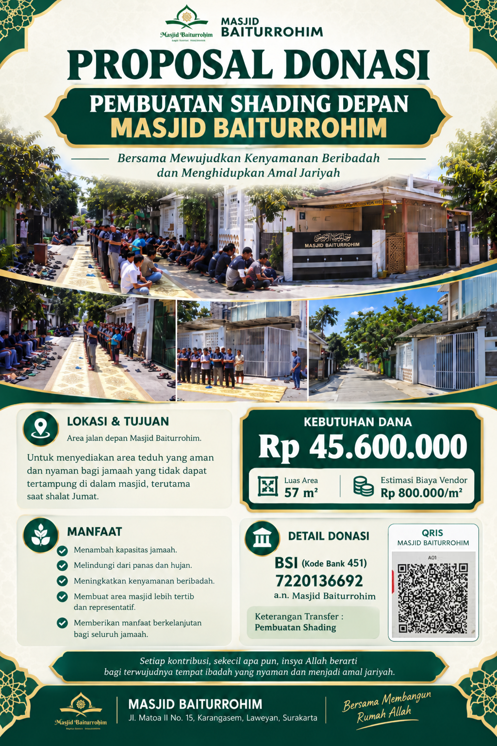 Pemasangan Shading Area Depan Masjid Pemasangan Shading Area Depan Masjid
