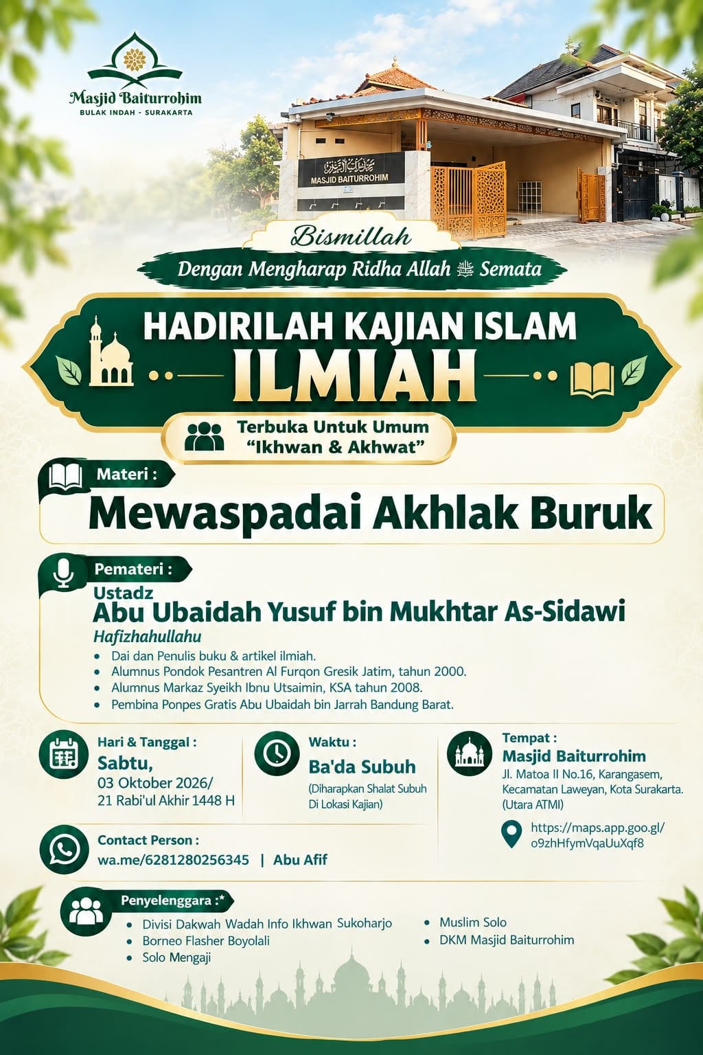 Tabligh Akbar Ba'da Subuh 3 Oktober 2026 Tabligh Akbar Ba'da Subuh 3 Oktober 2026